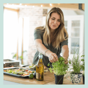 Frau mit blonden Haaren ist erschöpft eckiges Format